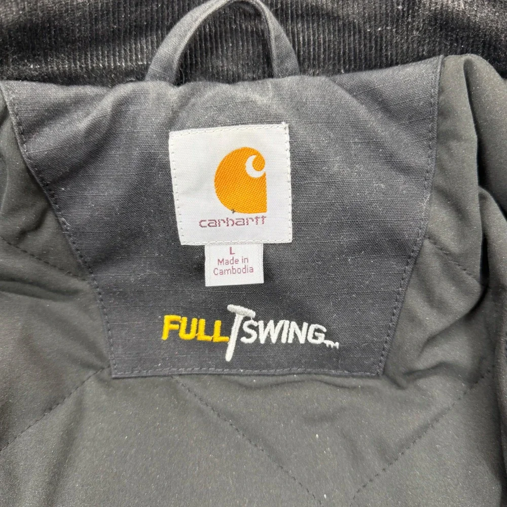Carhartt Full Swing Cryder Jacket Mens L Black Insulated Work Coat 103372 001 - Picture 7 of 10
